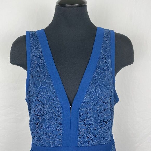Free People Blue Lace Eyelet Mini A-Line Dress - Women’s M - Picture 5 of 8